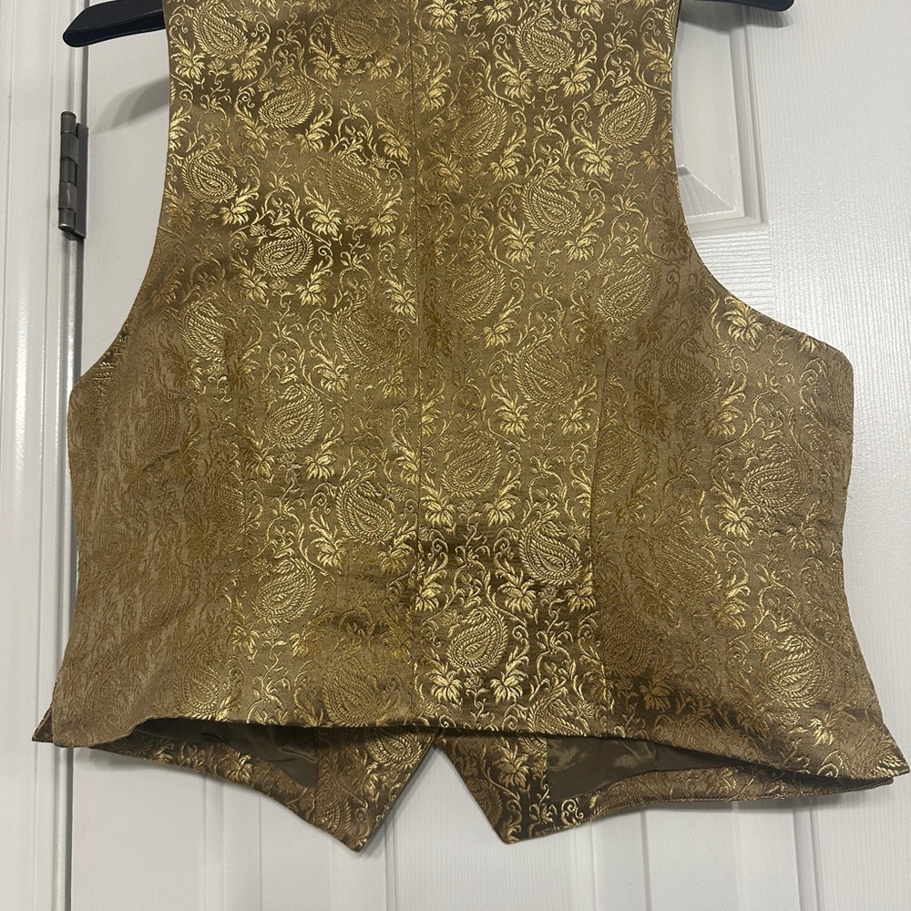Lauren Ralph Lauren Gold Tan Sleeveless Embellished Top - Picture 5 of 6